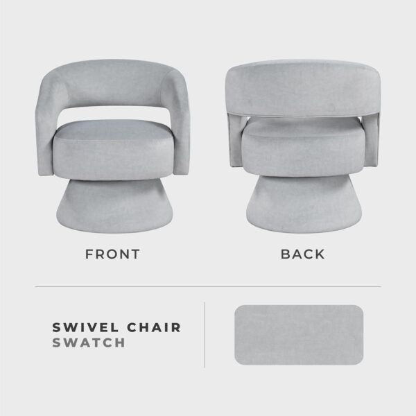 Lexicon 360 Degree Swivel Accent Chair, Modern Comfy Velvet Round Barrel Chair, Open Back, Plush Foam Cushions, Metal Swivel Base for Living Room/Bedroom/Office, Dark Teal