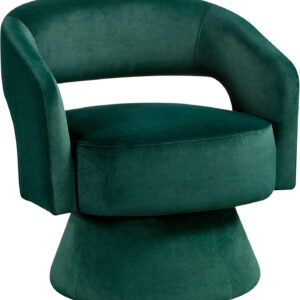 Lexicon 360 Degree Swivel Accent Chair, Modern Comfy Velvet Round Barrel Chair, Open Back, Plush Foam Cushions, Metal Swivel Base for Living Room/Bedroom/Office, Dark Teal
