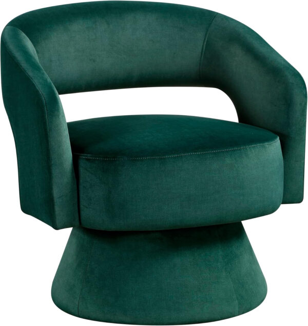 Lexicon 360 Degree Swivel Accent Chair, Modern Comfy Velvet Round Barrel Chair, Open Back, Plush Foam Cushions, Metal Swivel Base for Living Room/Bedroom/Office, Dark Teal