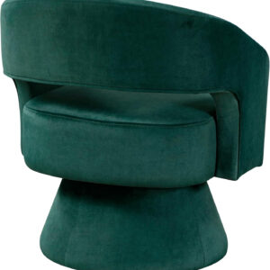 Lexicon 360 Degree Swivel Accent Chair, Modern Comfy Velvet Round Barrel Chair, Open Back, Plush Foam Cushions, Metal Swivel Base for Living Room/Bedroom/Office, Dark Teal