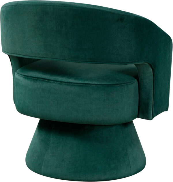 Lexicon 360 Degree Swivel Accent Chair, Modern Comfy Velvet Round Barrel Chair, Open Back, Plush Foam Cushions, Metal Swivel Base for Living Room/Bedroom/Office, Dark Teal