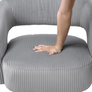 Lexicon 360 Degree Swivel Accent Chair, Modern Comfy Velvet Round Barrel Chair, Open Back, Plush Foam Cushions, Metal Swivel Base for Living Room/Bedroom/Office, Dark Teal