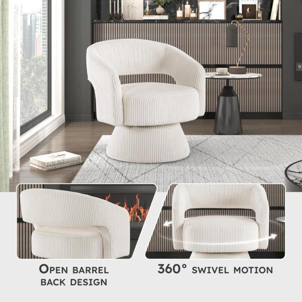 Lexicon 360 Degree Swivel Accent Chair, Modern Comfy Velvet Round Barrel Chair, Open Back, Plush Foam Cushions, Metal Swivel Base for Living Room/Bedroom/Office, Dark Teal