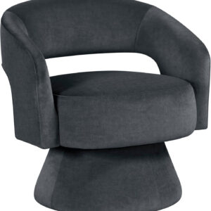 Lexicon 360 Degree Swivel Accent Chair, Modern Comfy Velvet Round Barrel Chair, Open Back, Plush Foam Cushions, Metal Swivel Base for Living Room/Bedroom/Office, Dark Teal