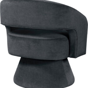 Lexicon 360 Degree Swivel Accent Chair, Modern Comfy Velvet Round Barrel Chair, Open Back, Plush Foam Cushions, Metal Swivel Base for Living Room/Bedroom/Office, Dark Teal