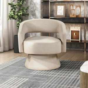 Lexicon 360 Degree Swivel Accent Chair, Modern Comfy Velvet Round Barrel Chair, Open Back, Plush Foam Cushions, Metal Swivel Base for Living Room/Bedroom/Office, Dark Teal