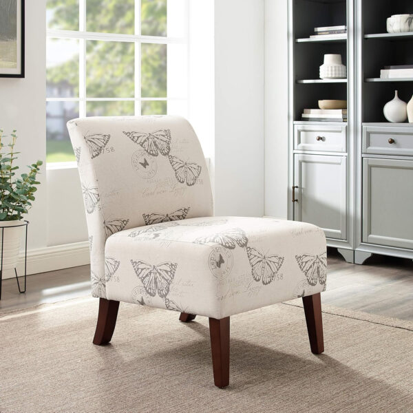 68881abd1b2ee7ee5041d421bebd17b3af37be3c80f779ba44e2f.jpg Linon Butterfly, Dark Espresso Linen Lily Chair, 21.5" W x 29.5" D x 31.5" H