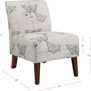 68881abeaebee41d45b59e10a96b72ea4f236770321dcaafb3fd0.jpg Linon Butterfly, Dark Espresso Linen Lily Chair, 21.5" W x 29.5" D x 31.5" H