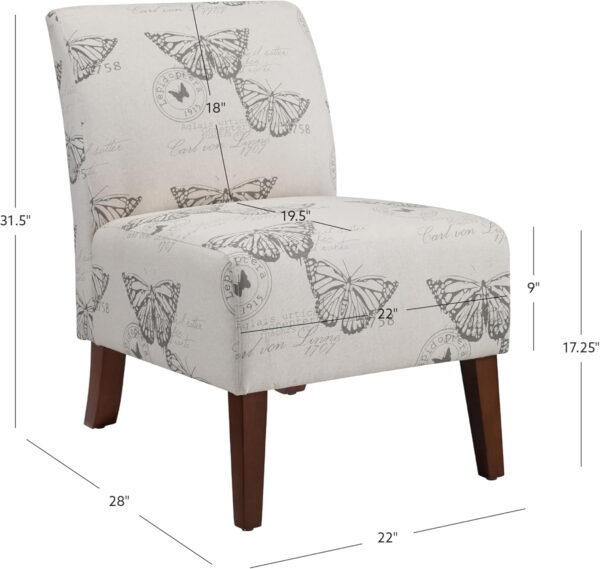 68881abeaebee41d45b59e10a96b72ea4f236770321dcaafb3fd0.jpg Linon Butterfly, Dark Espresso Linen Lily Chair, 21.5" W x 29.5" D x 31.5" H