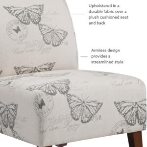 68881ac6a5b4c4b030c320b59031aa131b28fddda43d3cf4d824a.jpg Linon Butterfly, Dark Espresso Linen Lily Chair, 21.5" W x 29.5" D x 31.5" H