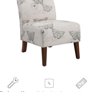 68881ac7f31d9e8f5dfe0c55bebfc57400208f2fd9a4cde202b71.jpg Linon Butterfly, Dark Espresso Linen Lily Chair, 21.5" W x 29.5" D x 31.5" H