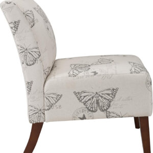 68881acbb70fddd503657af4dd56c30805c59fe01c05d5f5b8ee9.jpg Linon Butterfly, Dark Espresso Linen Lily Chair, 21.5" W x 29.5" D x 31.5" H