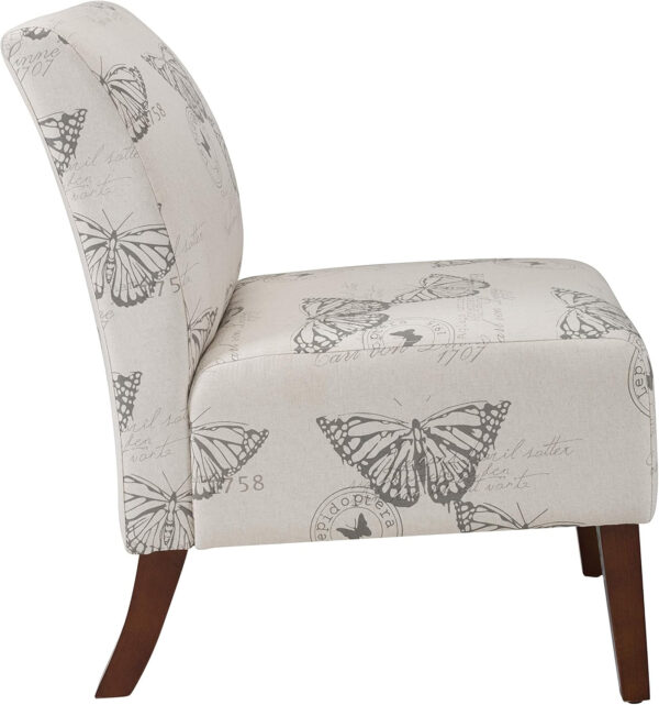 68881acbb70fddd503657af4dd56c30805c59fe01c05d5f5b8ee9.jpg Linon Butterfly, Dark Espresso Linen Lily Chair, 21.5" W x 29.5" D x 31.5" H