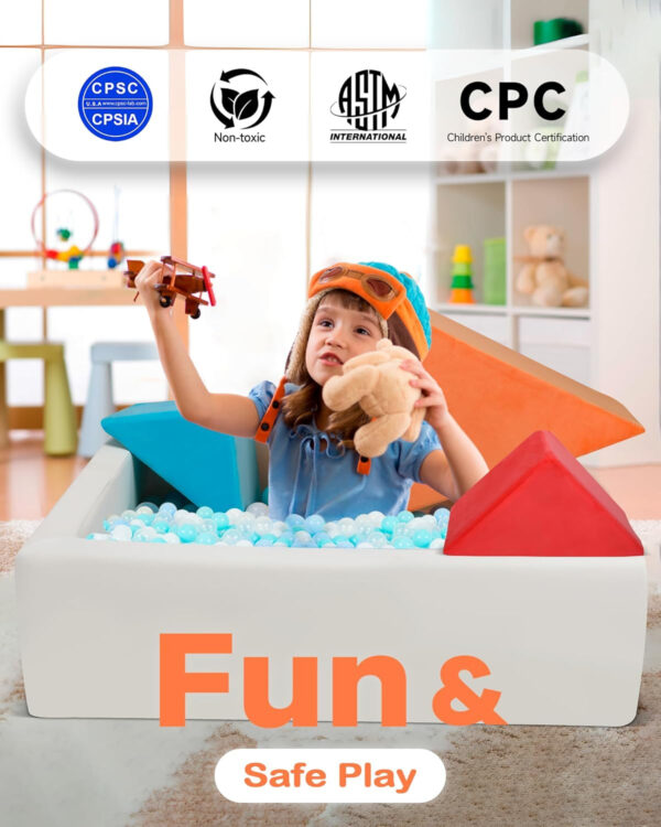 Kids Play Sofa, Tangram Square Puzzles Couch Furniture, Modular Kids Play Couchs Furniture, Puzzle Solving Couch Building Fort for Playroom Bedroom Boys Girls Teens, Rainbow