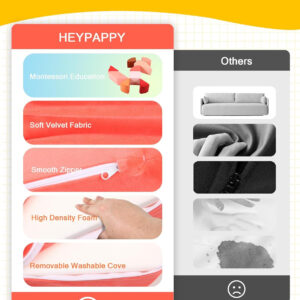 Kids Play Sofa, Tangram Square Puzzles Couch Furniture, Modular Kids Play Couchs Furniture, Puzzle Solving Couch Building Fort for Playroom Bedroom Boys Girls Teens, Rainbow