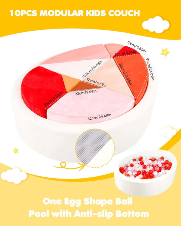 Kids Play Sofa, Tangram Square Puzzles Couch Furniture, Modular Kids Play Couchs Furniture, Puzzle Solving Couch Building Fort for Playroom Bedroom Boys Girls Teens, Rainbow