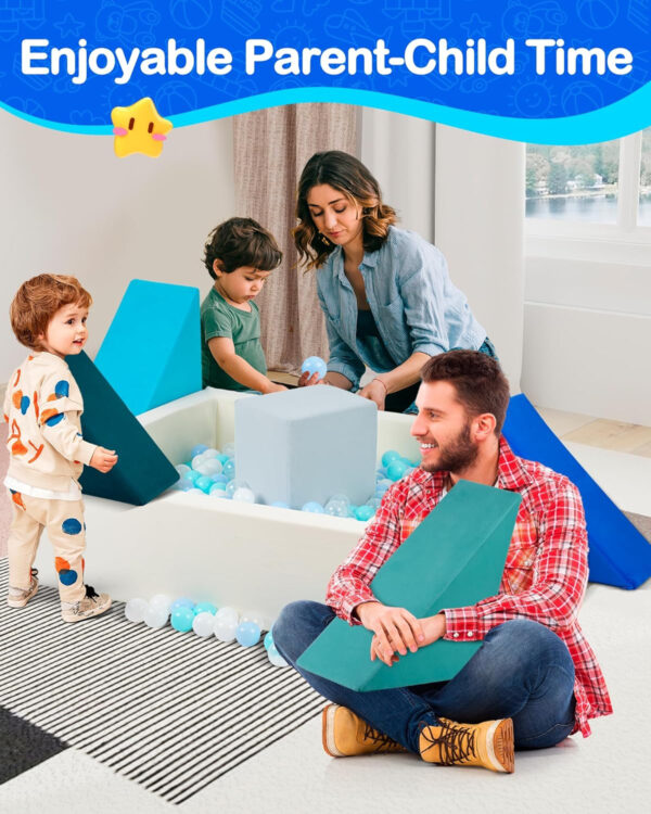 Kids Play Sofa, Tangram Square Puzzles Couch Furniture, Modular Kids Play Couchs Furniture, Puzzle Solving Couch Building Fort for Playroom Bedroom Boys Girls Teens, Rainbow