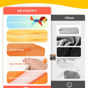 Kids Play Sofa, Tangram Square Puzzles Couch Furniture, Modular Kids Play Couchs Furniture, Puzzle Solving Couch Building Fort for Playroom Bedroom Boys Girls Teens, Rainbow