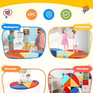 Kids Play Sofa, Tangram Square Puzzles Couch Furniture, Modular Kids Play Couchs Furniture, Puzzle Solving Couch Building Fort for Playroom Bedroom Boys Girls Teens, Rainbow