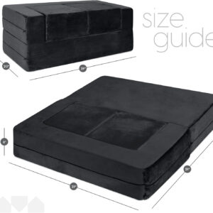 68881eec84bd8b62ebfbff64eee16ecd3142ef1cd856e24d2f716.jpg Milliard Kids Couch - Modular Kids Sofa for Toddler and Baby Playroom/Bedroom Furniture (Black) with Bonus Pillow