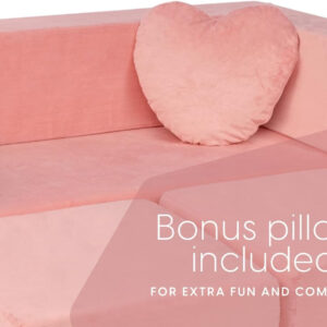 68881ef69ff75448acf56e5053b5bff75459041e063afee7ddba6.jpg Milliard Kids Couch - Modular Kids Sofa for Toddler and Baby Playroom/Bedroom Furniture (Black) with Bonus Pillow