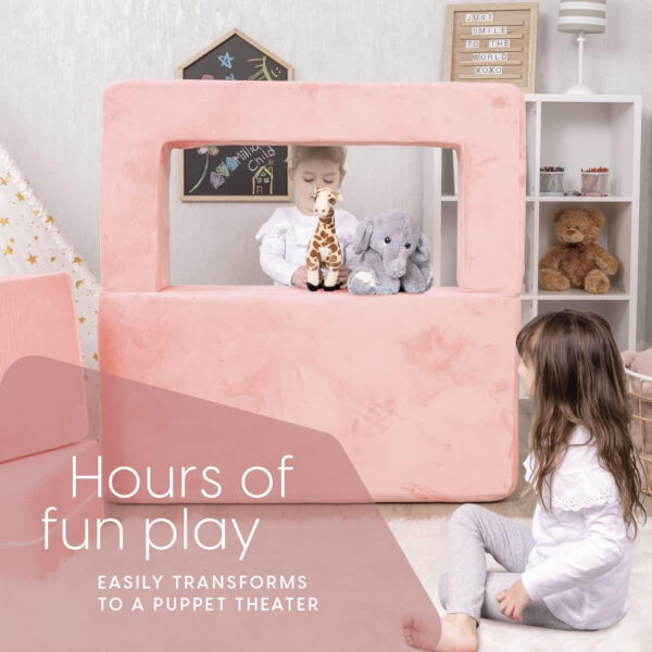 68881ef991f9e7eff6400a776b7d4622f6fc181f0eda5aefda720.jpg Milliard Kids Couch - Modular Kids Sofa for Toddler and Baby Playroom/Bedroom Furniture (Black) with Bonus Pillow