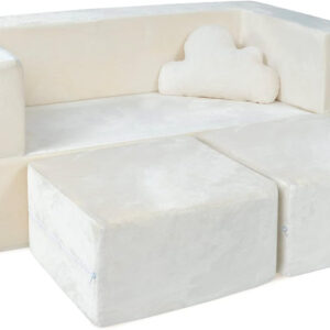 68881efdc6bcfb9b050e3059506c7f23f34988dd922a0adb90c31.jpg Milliard Kids Couch - Modular Kids Sofa for Toddler and Baby Playroom/Bedroom Furniture (Black) with Bonus Pillow