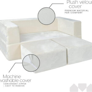 68881f01b84a3d2e5b0b2cab0299fa9fa0274dead9cc9837c7f5f.jpg Milliard Kids Couch - Modular Kids Sofa for Toddler and Baby Playroom/Bedroom Furniture (Black) with Bonus Pillow