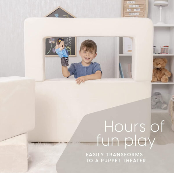 68881f033cc2a162b10c6173c1227945febfa5bfc1e81622ad7b0.jpg Milliard Kids Couch - Modular Kids Sofa for Toddler and Baby Playroom/Bedroom Furniture (Black) with Bonus Pillow