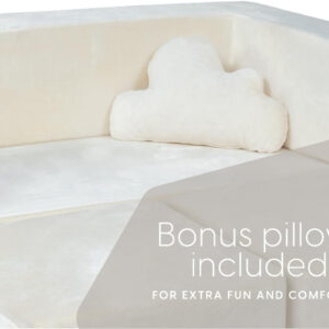 68881f047f53c6575e47dfdbf2811bbbdb3d5a6f0da9270e15be7.jpg Milliard Kids Couch - Modular Kids Sofa for Toddler and Baby Playroom/Bedroom Furniture (Black) with Bonus Pillow