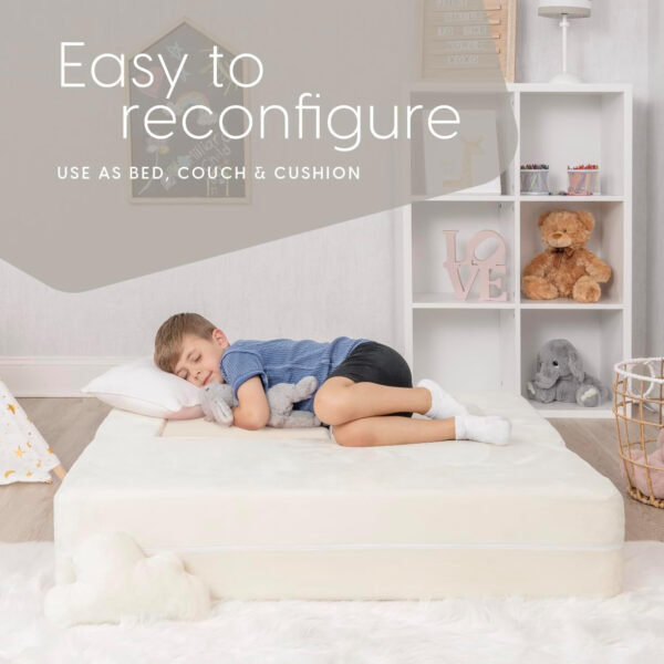 68881f06ab9e4ee7b5527539c67f2f02da13e80cc0f9dc138274d.jpg Milliard Kids Couch - Modular Kids Sofa for Toddler and Baby Playroom/Bedroom Furniture (Black) with Bonus Pillow