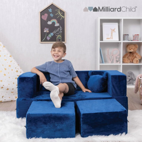 68881f0a58c4da8fd7a37a9043d7dec3379fd770e5d04fc149dbc.jpg Milliard Kids Couch - Modular Kids Sofa for Toddler and Baby Playroom/Bedroom Furniture (Black) with Bonus Pillow