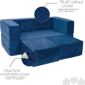 68881f0d1cb183967573c52282ed71263ea507579cab71b8ad6a9.jpg Milliard Kids Couch - Modular Kids Sofa for Toddler and Baby Playroom/Bedroom Furniture (Black) with Bonus Pillow