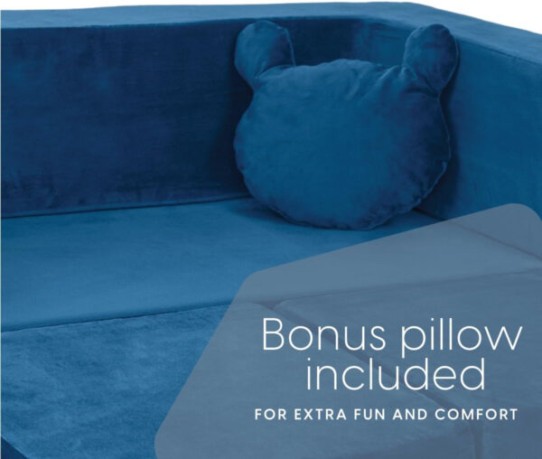 68881f0fa62f98ff8e298554a8bac3aef2ca8bec3044fbb0a5500.jpg Milliard Kids Couch - Modular Kids Sofa for Toddler and Baby Playroom/Bedroom Furniture (Black) with Bonus Pillow