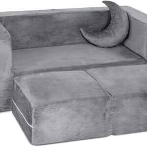 68881f10cde377952ee43862fa5161e27887fa356d9f9dbfda1e8.jpg Milliard Kids Couch - Modular Kids Sofa for Toddler and Baby Playroom/Bedroom Furniture (Black) with Bonus Pillow