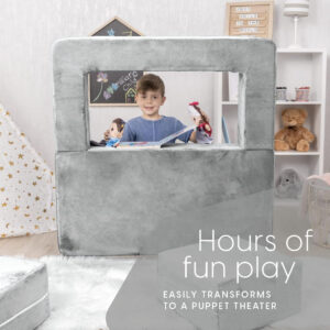 68881f149905f8147c1c012c8a32ae8fe443e5527018f14590783.jpg Milliard Kids Couch - Modular Kids Sofa for Toddler and Baby Playroom/Bedroom Furniture (Black) with Bonus Pillow