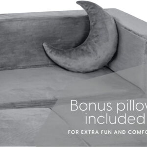 68881f1768b0cc1aabf47143a04f2d6d29c5a5bcc8fd570da001c.jpg Milliard Kids Couch - Modular Kids Sofa for Toddler and Baby Playroom/Bedroom Furniture (Black) with Bonus Pillow