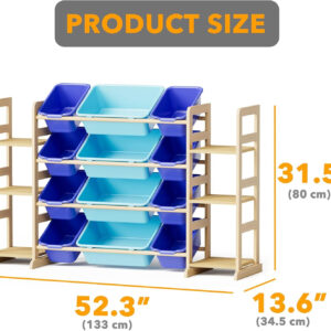 SpaceAid Toy Storage Organizer with 6 Shelves and 12 Bins, Toy Organizers Storage Bookshelf, Kids Bin Shelf Toys Box Bookcase for Bedroom Playroom Organization Room Decor, White