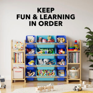 SpaceAid Toy Storage Organizer with 6 Shelves and 12 Bins, Toy Organizers Storage Bookshelf, Kids Bin Shelf Toys Box Bookcase for Bedroom Playroom Organization Room Decor, White