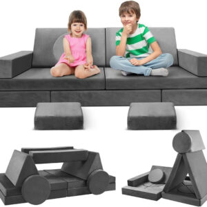 68881f660162c0a0088ad4c172d1017dae8385f31ed8fd19cbcb8.jpg Modular Kids Play Couch 18pcs Toddler Floor Sofa, Sectional Couch for Children, Fortplay Bedroom and Playroom Furniture for Playing, Creativing, Convertible Foam and Floor Cushion for Boys and Girls