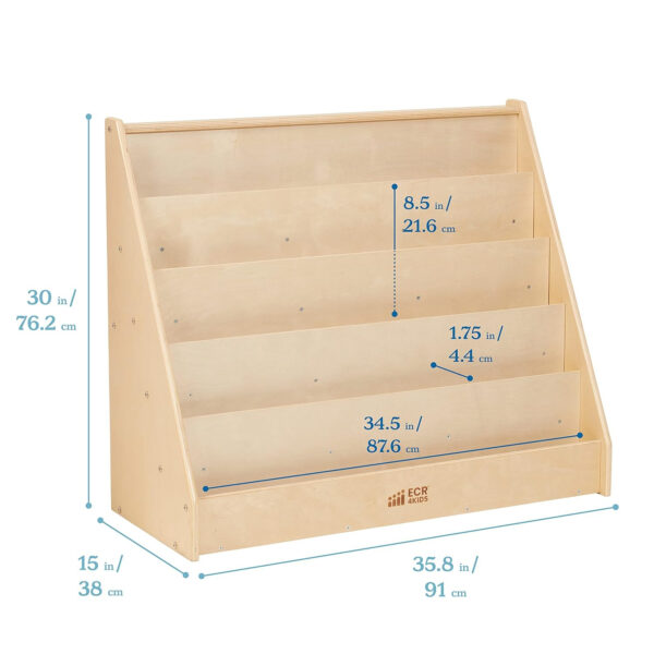 68881fc30059c8054444209ca27bc227edeabd7dd66df2b8b195a.jpg ECR4Kids Single-Sided Book Display, Classroom Bookshelf, Natural