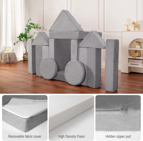 688821662b3ef6fa855273306d968569d667d4fba661149032d69.jpg Modular Kids Play Couch 15PCS, Convertible Toddler Floor Sofa Set, Foam Play Sofa for Boys & Girls, Versatile Kids Furniture for Playroom, Climbing, Reading, Relaxing