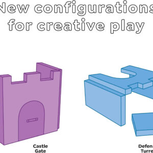 Yourigami Kids and Toddler Play Castle, Playroom Couch Add-On Set, Durable Modular Design, Green Meadows