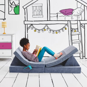 Yourigami Kids and Toddler Play Castle, Playroom Couch Add-On Set, Durable Modular Design, Green Meadows