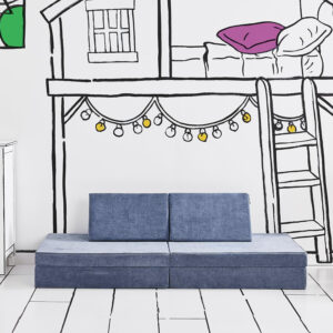 Yourigami Kids and Toddler Play Castle, Playroom Couch Add-On Set, Durable Modular Design, Green Meadows