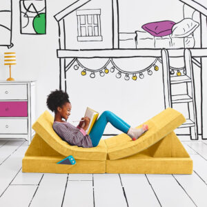 Yourigami Kids and Toddler Play Castle, Playroom Couch Add-On Set, Durable Modular Design, Green Meadows