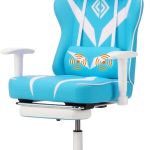 HOFFREE Reclining Gaming Chair for Adults Computer Gamer Chair with Footrest and Massage Lumbar Support Ergonomic Video Game Chair with Adjustable Armrests Red and Black