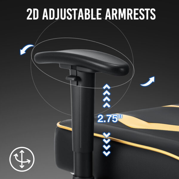 HOFFREE Reclining Gaming Chair for Adults Computer Gamer Chair with Footrest and Massage Lumbar Support Ergonomic Video Game Chair with Adjustable Armrests Red and Black