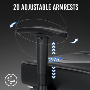 HOFFREE Reclining Gaming Chair for Adults Computer Gamer Chair with Footrest and Massage Lumbar Support Ergonomic Video Game Chair with Adjustable Armrests Red and Black