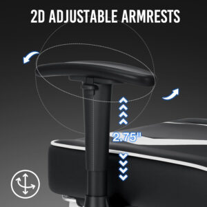 HOFFREE Reclining Gaming Chair for Adults Computer Gamer Chair with Footrest and Massage Lumbar Support Ergonomic Video Game Chair with Adjustable Armrests Red and Black